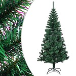 vidaXL Umetna novoletna jelka z mavričnimi konicami zelena 210 cm PVC