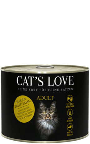 Cat's Love Mokra mačja hrana "Adult Mix Teletina &amp; Puran" - 200 g