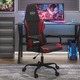 Greatstore Gaming stol črno in vinsko rdeče umetno usnje