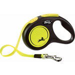 Flexi New Neon trak S 5m do 15kg rumena