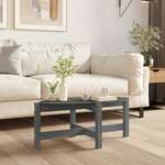 vidaXL Klubska mizica siva 87x48x35 cm trdna borovina