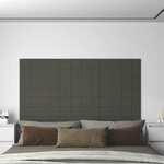shumee Stenski paneli 12 kosov temno sivi 60x15 cm blago 1,08 m²