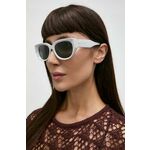 Sončna očala Gucci ženski, siva barva - siva. Sončna očala iz kolekcije Gucci. Model z enobarvnimi stekli in okvirji iz plastike. Ima filter UV 400.