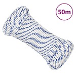 vidaXL Vrv za čoln bela 4 mm 50 m polipropilen