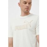Kratka majica Puma moški, bež barva - bež. Kratka majica iz kolekcije Puma. Model izdelan iz tanke, elastične pletenine.