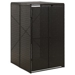 vidaXL Enojna lopa za smetnjak črna 70x80x117 cm poli ratan
