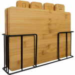 Ruhhy Komplet 4ih bambusovih desk + stojalo