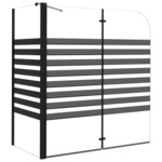 Vidaxl Črtasta tuš kabina 120x68x130 cm kaljeno steklo