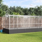 vidaXL Voliera s podaljškom srebrna 625x207x212 cm jeklo