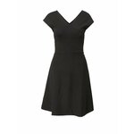 Obleka Armani Exchange črna barva, - črna. Obleka iz kolekcije Armani Exchange. Nabran model izdelan iz tanke, rahlo elastične tkanine.