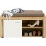 Carryhome GARDEROBNA KLOP bela, barve hrasta