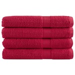 vidaXL Premium brisače 4 kos rdeča 100x200 cm 600 g/m2 100 % bombaž