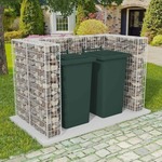 Gabion dvojna ograda za koše za smeti jeklo 180x100x120 cm