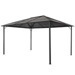 vidaXL Paviljon s streho aluminij 4x3x2,6 m črn