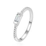 Beneto Minimalističen srebrn prstan s cirkoni AGG407 (Obseg 54 mm) srebro 925/1000