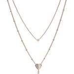 Fossil Nežna dvojna ogrlica s srcem Vintage Glitz JF03648791