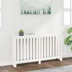 Vidaxl Pokrov za radiator bela 153x19x84 cm trdna borovina