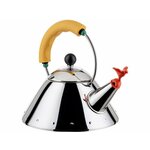 ALESSI čajnik Bird 9093, 1 l, rumen ročaj, indukcija, inox