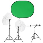 VIDAXL Komplet za foto studio z lučmi in ozadjem
