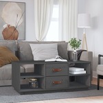 Greatstore Klubska mizica siva 100x50x41 cm trdna borovina