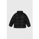 Otroška jakna Columbia U Puffect Jacket črna barva - črna. Otroška jakna iz kolekcije Columbia. Podložen model, izdelan iz vzorčastega materiala. Model z dvignjenim ovratnikom zagotavlja dodatno zaščito pred mrazom.