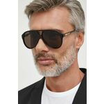 Sončna očala Gucci moški, črna barva - črna. Sončna očala iz kolekcije Gucci. Model z enobarvnimi stekli in okvirji iz plastike. Ima filter UV 400. Visokokakovosten izdelek, izdelan v Italiji.