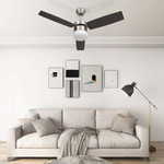 shumee stropni ventilator s svetilko in daljinskim upravljalnikom 108 cm temno rjava