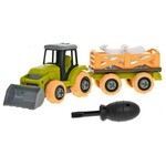 WEBHIDDENBRAND Traktor 28 cm Vijak s prosto vožnjo z vleko in ovcami 2 kosa
