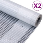 vidaXL Leno ponjava 2 kosa 260 g/m² 4x5 m bela