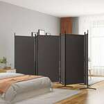 Greatstore Paravan 6-delni rjav 520x180 cm blago