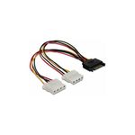 Adapter DELOCK, 15-pin SATA (M) na 2x 4-pin Molex (Ž), napajalni, interni