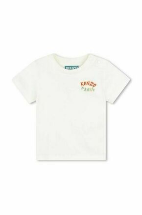 Otroški komplet Kenzo Kids bela barva - bela. Kratka majica in kratke hlače za otroke iz kolekcije Kenzo Kids. Model izdelan iz udobne pletenine.