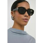 Sončna očala Saint Laurent ženski, črna barva - rjava. Sončna očala iz kolekcije Saint Laurent. Model z enobarvnimi stekli in okvirji iz plastike. Ima filter UV 400.