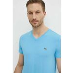 Lacoste kratka majica - modra. Kratka majica iz kolekcije Lacoste. Model izdelan iz enobarvne pletenine.