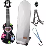 Sopranski ukulele set Heart Black Mahalo