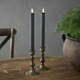 Komplet 2 črnih voščenih sveč LED Star Trading Flamme, višina 25 cm