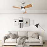 shumee stropni ventilator s svetilko in daljinskim upravljalnikom 76 cm svetlo rjave barve