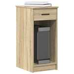 vidaXL Računalniški stolp s predalom sonoma hrast 35x45x77 cm