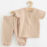 Dojenčkov komplet iz muslina majica in hlače New Baby beige 62 (3-6m)
