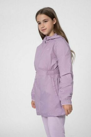 Otroška jakna 4F vijolična barva - vijolična. Otroška Jakna iz kolekcije 4F. Lahek model izdelan iz enobarvnega materiala.