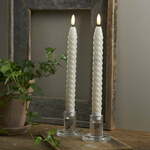 Komplet 2 bež voščenih sveč LED Star Trading Flamme Swirl Antique, višina 25 cm