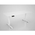 MS VISCOM dvižna miza s ploščo v dekorju egger premium bela - 1800 x 800 mm, belo podnožje