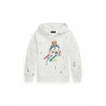 Otroški pulover Polo Ralph Lauren bela barva, s kapuco - bela. Otroški pulover s kapuco iz kolekcije Polo Ralph Lauren. Model izdelan iz udobne pletenine.