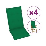 VIDAXL Blazine za vrtne stole 4 kosi zelene 120x50x3 cm blago