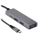 SBS USB hub, 3x USB-A, USB-C, siv (ECITHUBTC34USBIN)