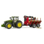 Bruder Traktor John Deere 7R 350 s prikolico in nosilci
