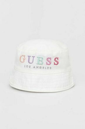 Otroški klobuk Guess bela barva - bela. Otroške klobuk iz kolekcije Guess. Model z ozkim robom