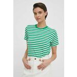Bombažna kratka majica Polo Ralph Lauren ženski, zelena barva - zelena. Kratka majica iz kolekcije Polo Ralph Lauren, izdelana iz elastične pletenine. Model iz mehke in na otip prijetne tkanine.