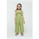 Otroška platnena obleka Mayoral zelena barva - zelena. Otroške kombinezon iz kolekcije Mayoral, izdelan iz enobarvne tkanine. Model iz izjemno udobne, zračne tkanine.