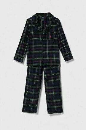 Otroška bombažna pižama Polo Ralph Lauren zelena barva - zelena. Pižama iz kolekcije Polo Ralph Lauren. Model izdelan iz vzorčaste tkanine.